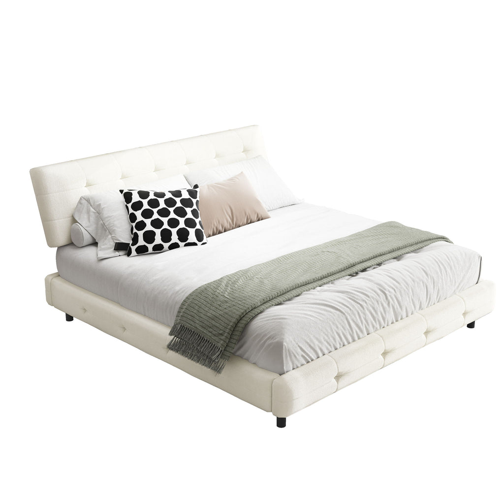 Tufted Headboard With Extra-Large Ultra-Soft Cloud Pillow Design
