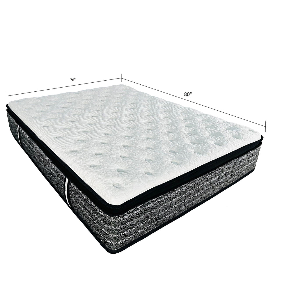14" Premium Pocket Coil Hybrid Mattress With Gel Memory Foam, Super Plush - Gray / White - King