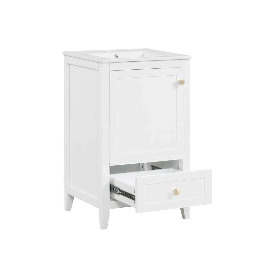 Bathroom Vanity With Sink, Soft Closing Cabinet Door, Storage Rack And Drawer