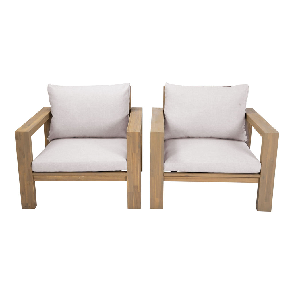 Stylish Outdoor Chair Set With Cushions For Garden (Set of 2)