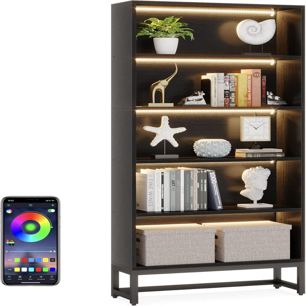5 Tier Heavy Duty Bookshelf For Living Room
