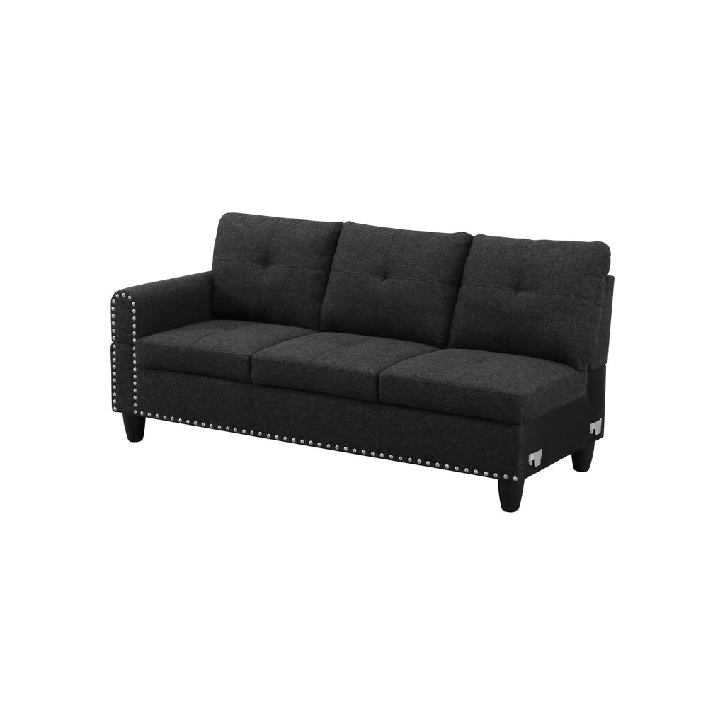 L - Shaped 3 Piece Sectional Sofa With Chaise, Storage Ottoman & Cup Holders