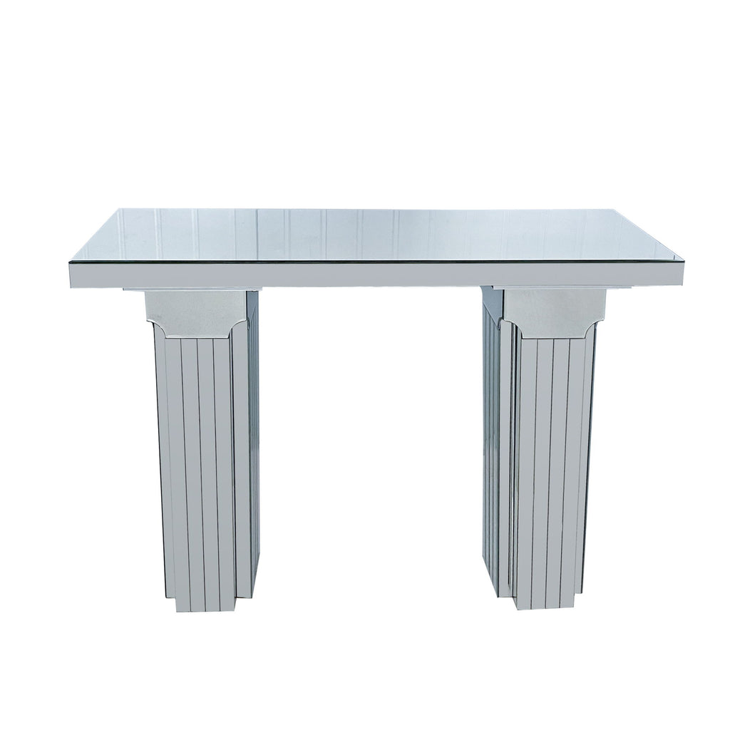 Console Table, Rectangular Entryway Desk For Living Room - Silver