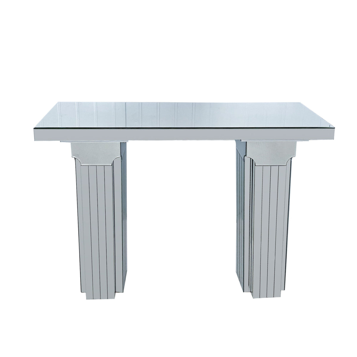 Console Table, Rectangular Entryway Desk For Living Room - Silver