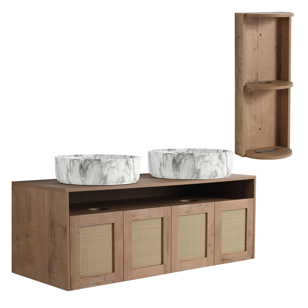 Bathroom Vanity & Art Sink And Storage Rack, Float Mounting Design