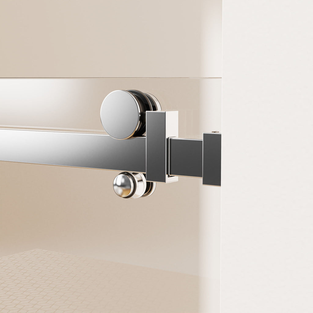 Frameless Single Sliding Shower Door, Sgcc Tempered Glass, Reversible