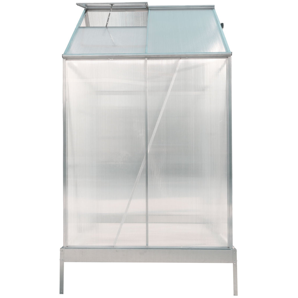 Polycarbonate house, Heavy Duty Outdoor Aluminum Walk-In House Kit With Rain Gutter, Vent And Door For Backyard Garden