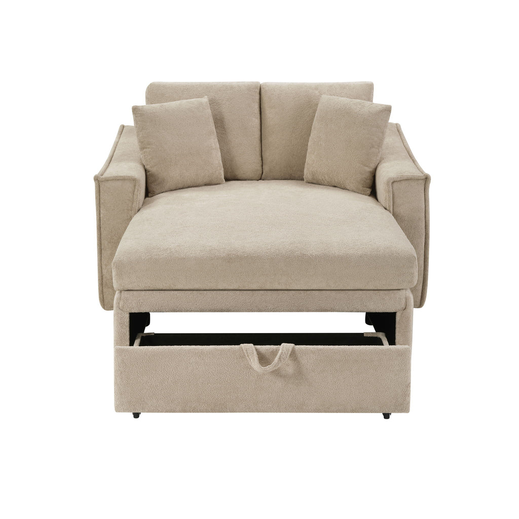 Modern Chaise Sofa With Hidden Storage For Living Room