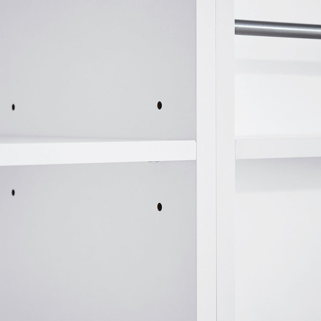 Freestanding Bathroom Storage Cabinet With Doors, Drawers, And Tilt Out Laundry Hamper - White