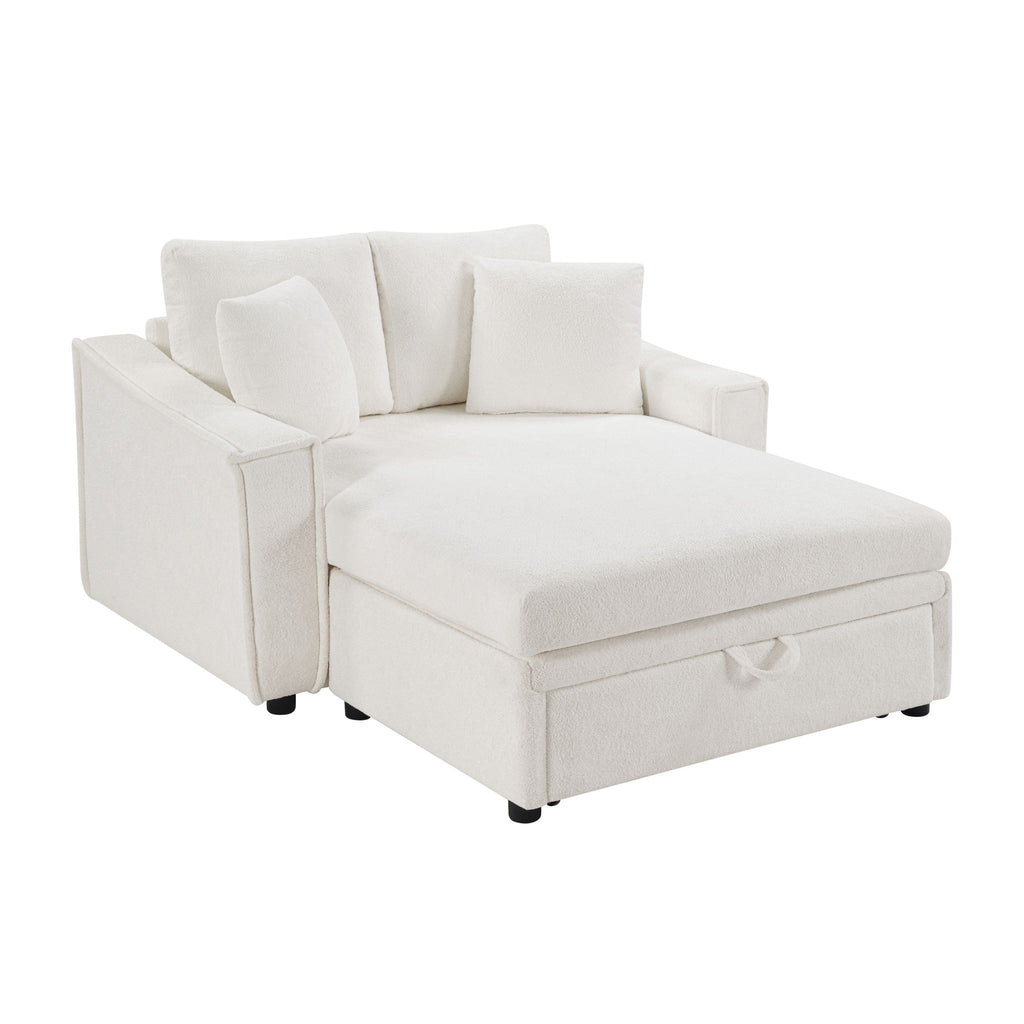 Modern Chaise Sofa With Hidden Storage For Living Room
