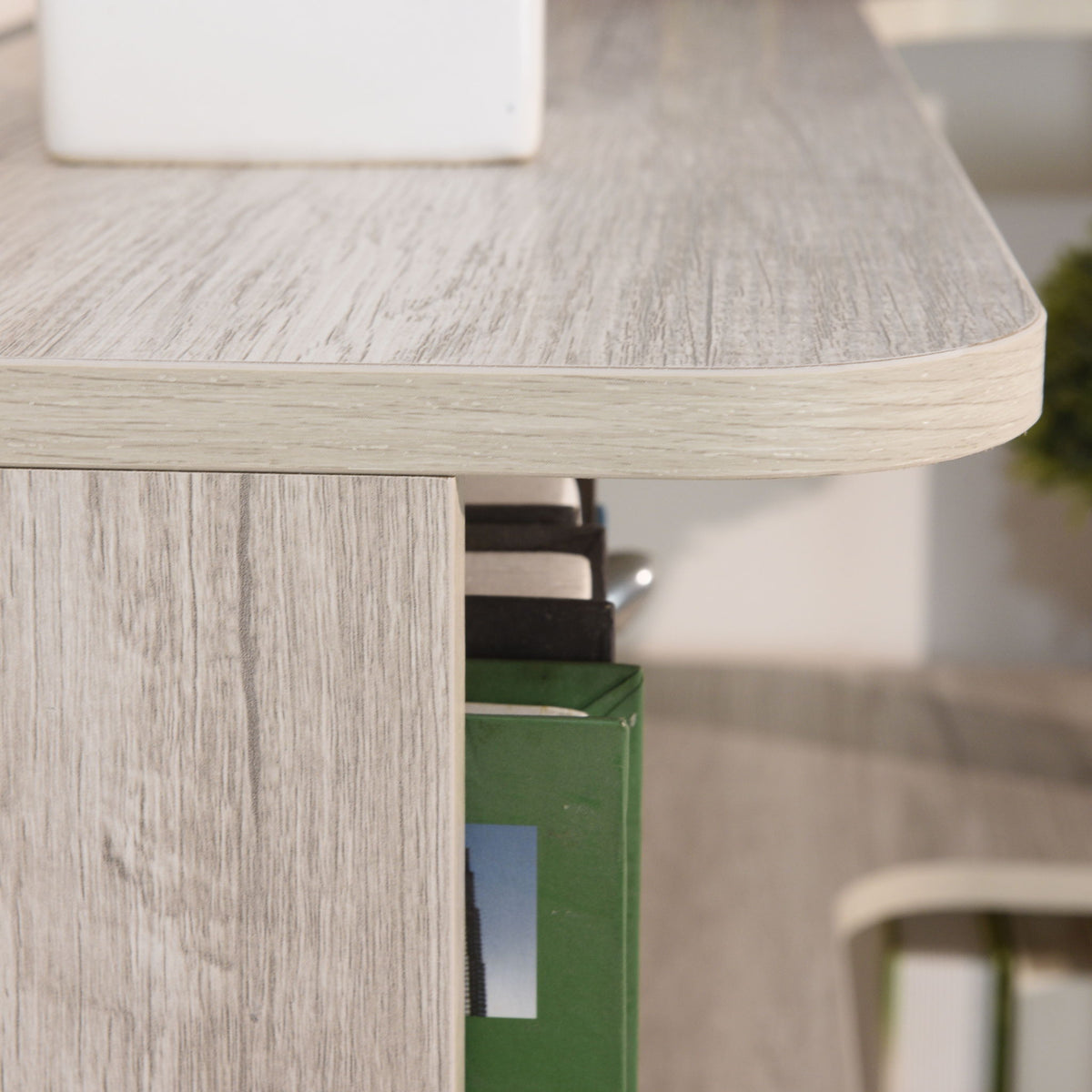 Extended Corner Bookshelf For Living Room - Light Gray