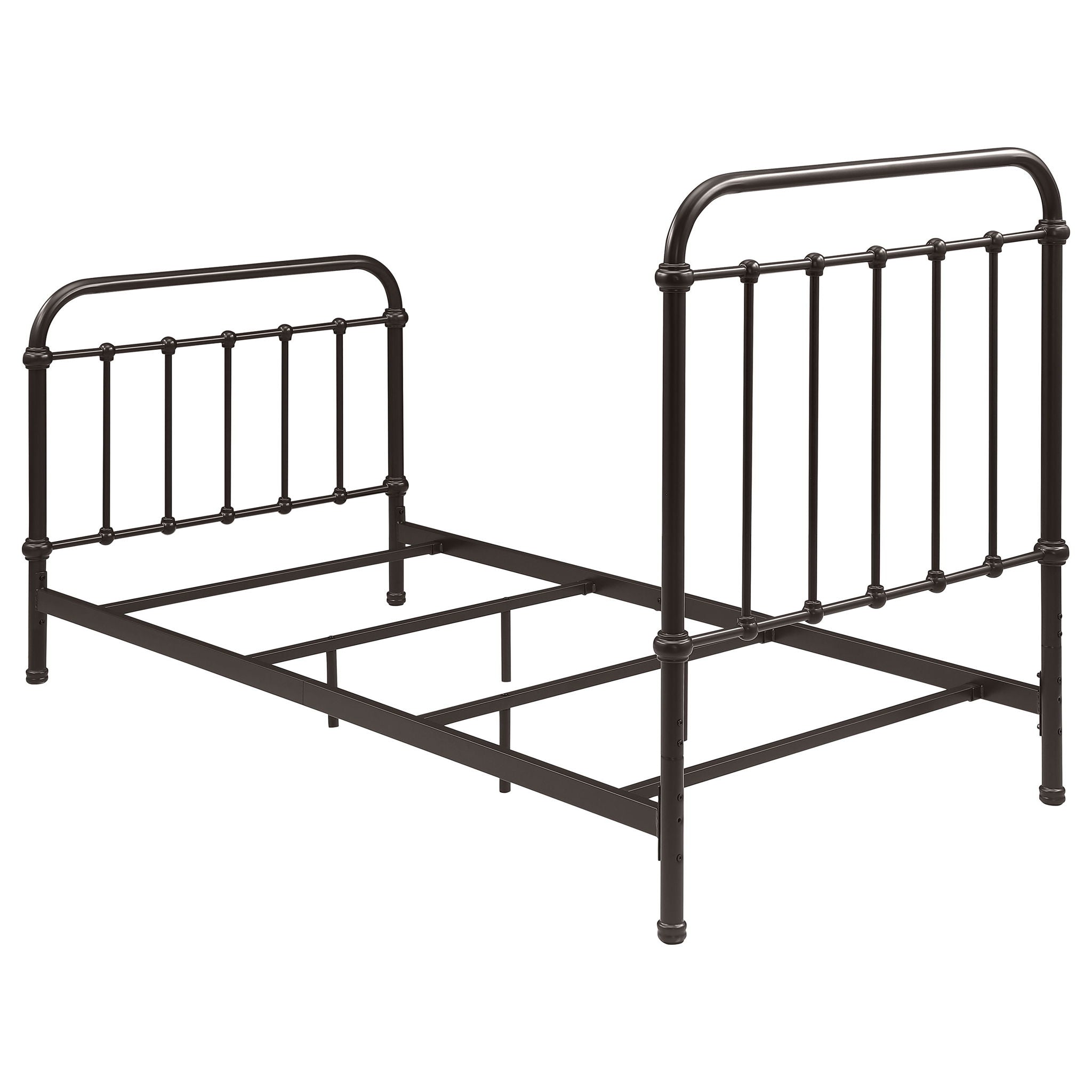 Twin Panel Bed With Ornate Design - Bronze
