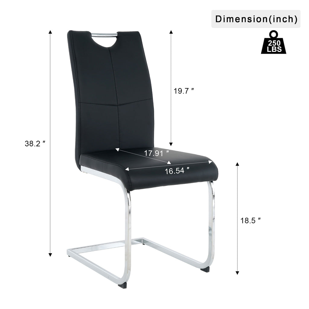 Modern Dining Chairs With Padded Seat And Metal Legs