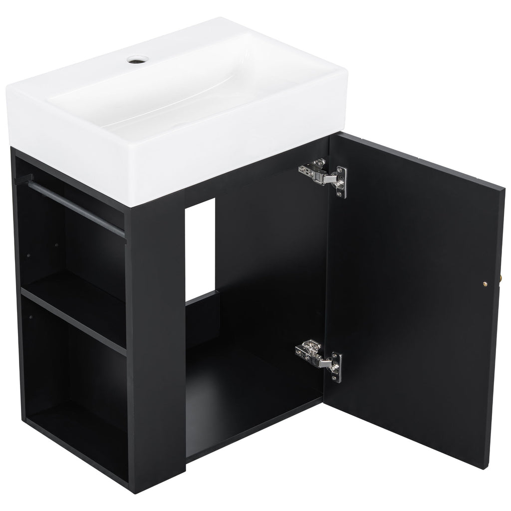 Modern Bathroom Vanity With Sink, Diamond Pattern Doors