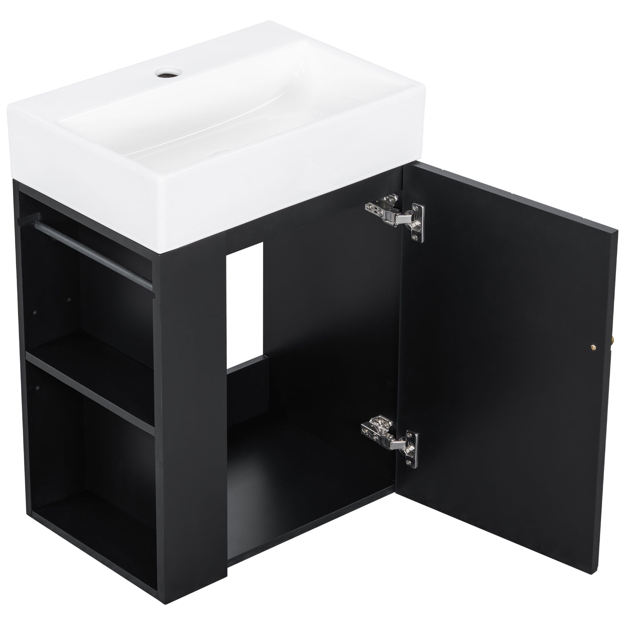 Modern Bathroom Vanity With Sink, Diamond Pattern Doors