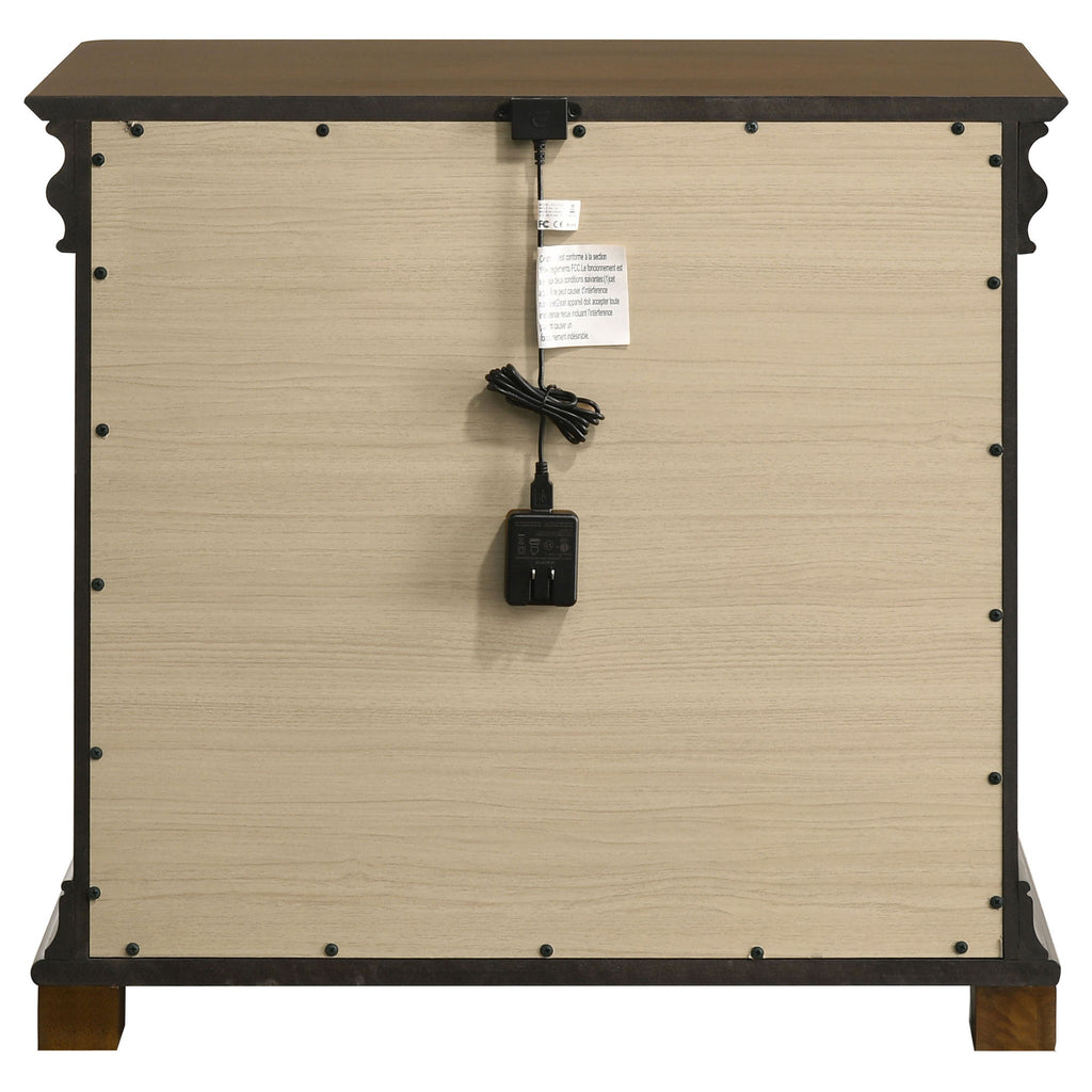 Leonide - 2 Drawer Nightstand With USB Charging And Hidden Storage - Cherry
