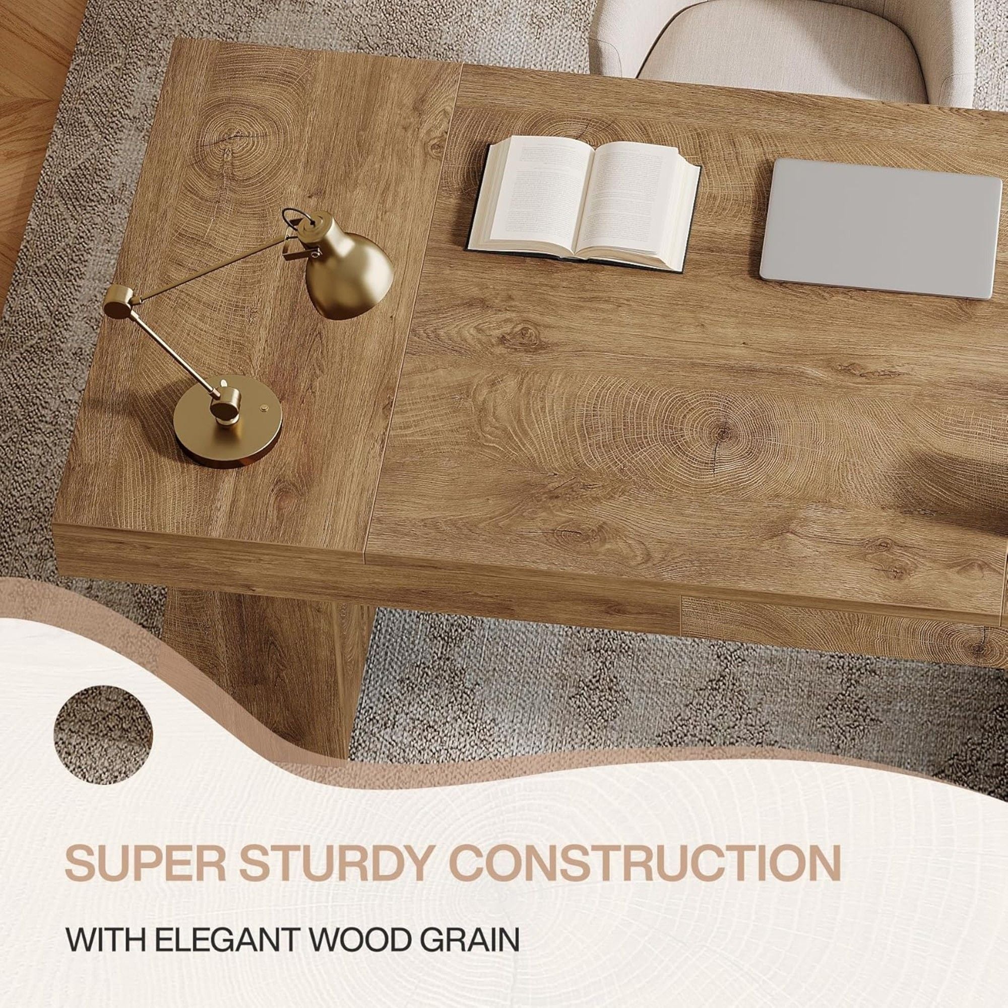 Executive Desk, Workstation With Double Trapezoid Base