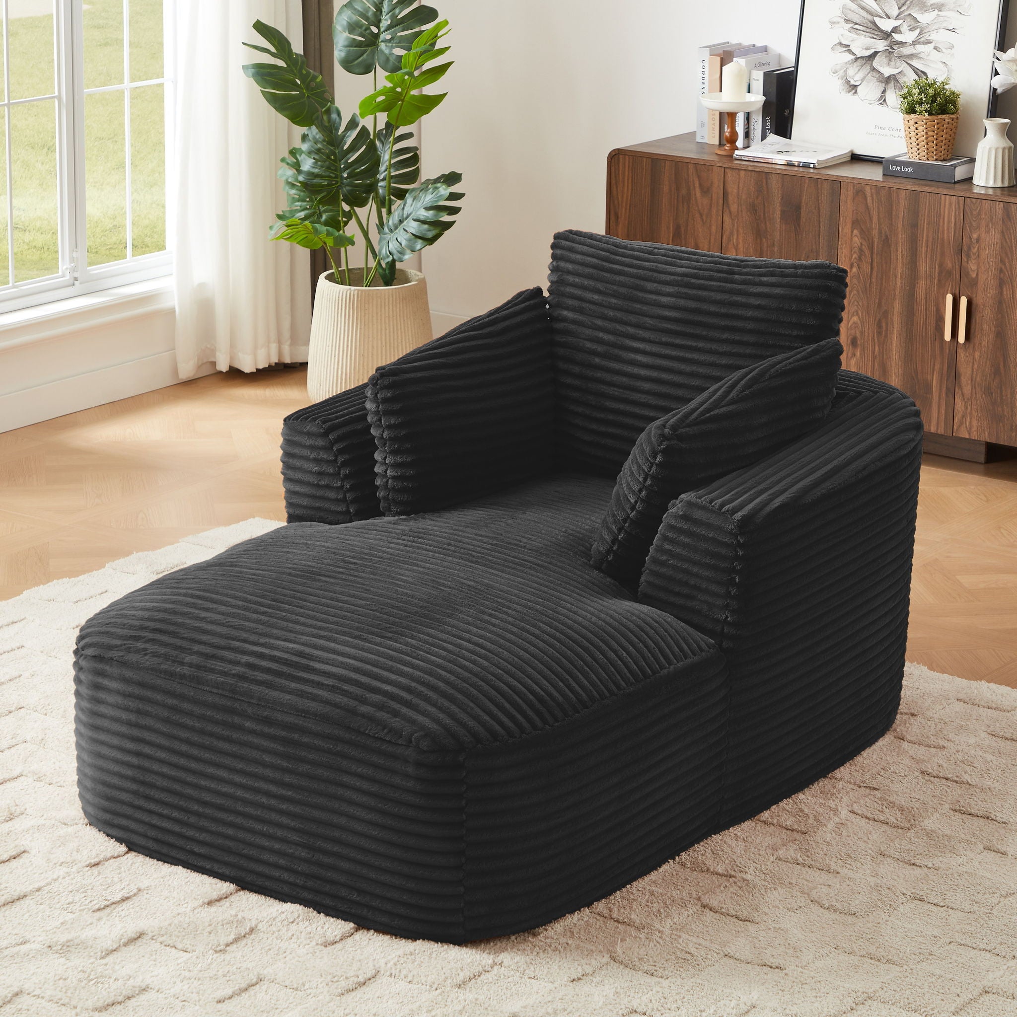 Oversized Chaise Lounge Chair Indoor - Black