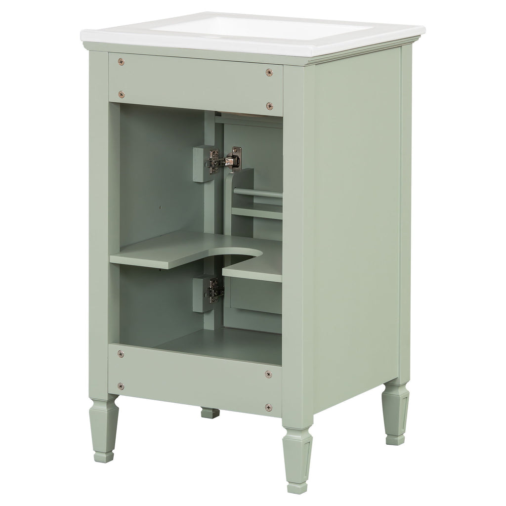 Bathroom Vanity With Sink, Adjustable Shelf, Tilt-Out Drawer