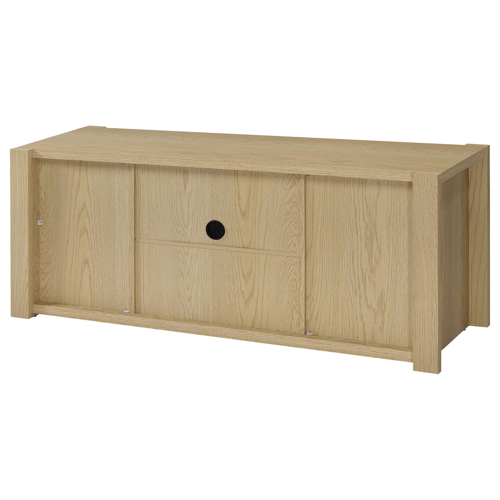 Susac - 3 Piece Entertainment Center With TV Stand And Media Towers - Light Oak