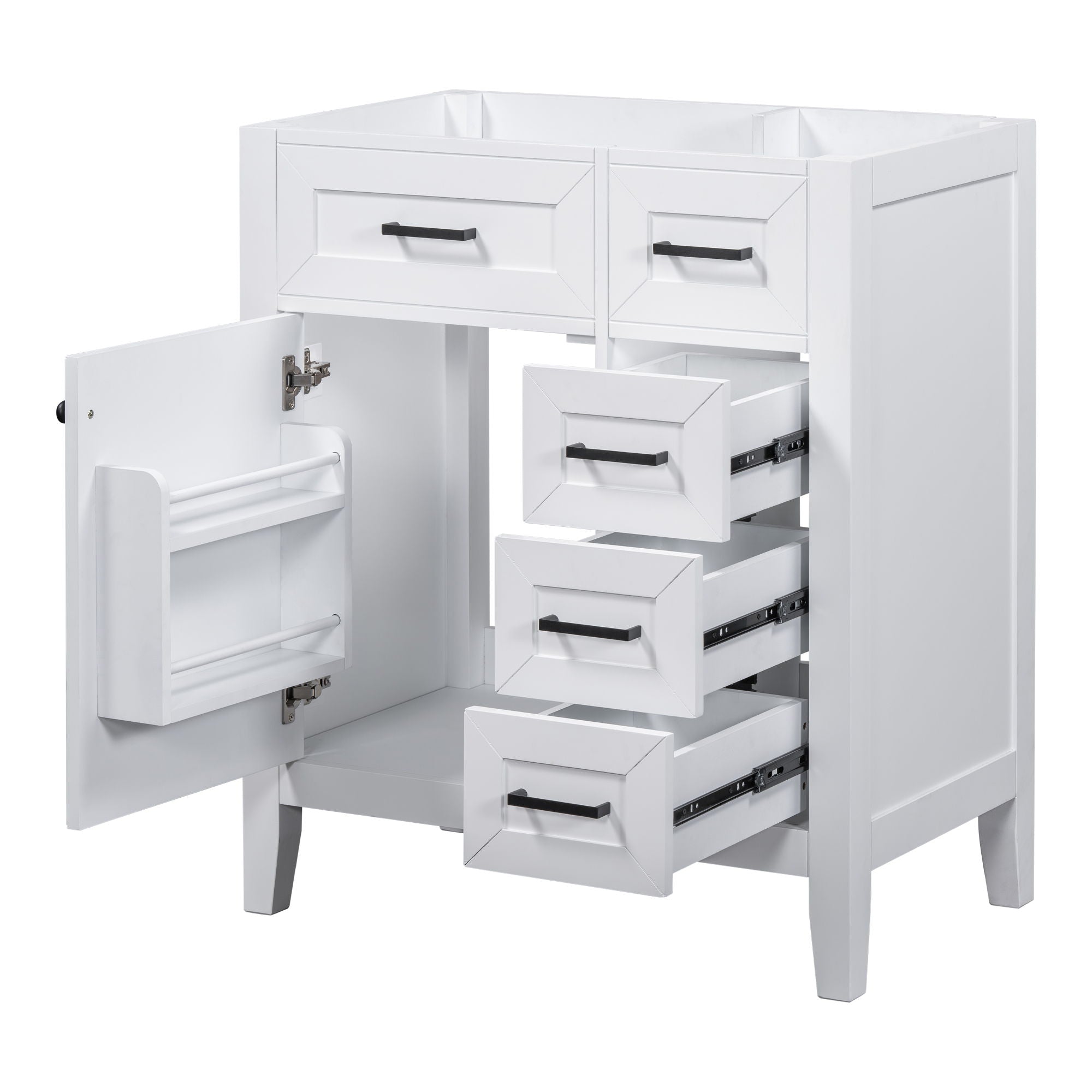 Modern Bathroom Vanity Base Only With Drawers, Freestanding Design