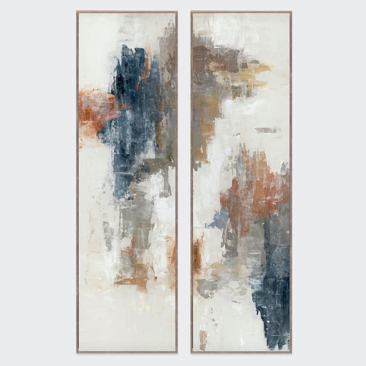Brand New - 20" x 70" Painting Art by Buddy Whitlock Right - Dark Gray / Blue
