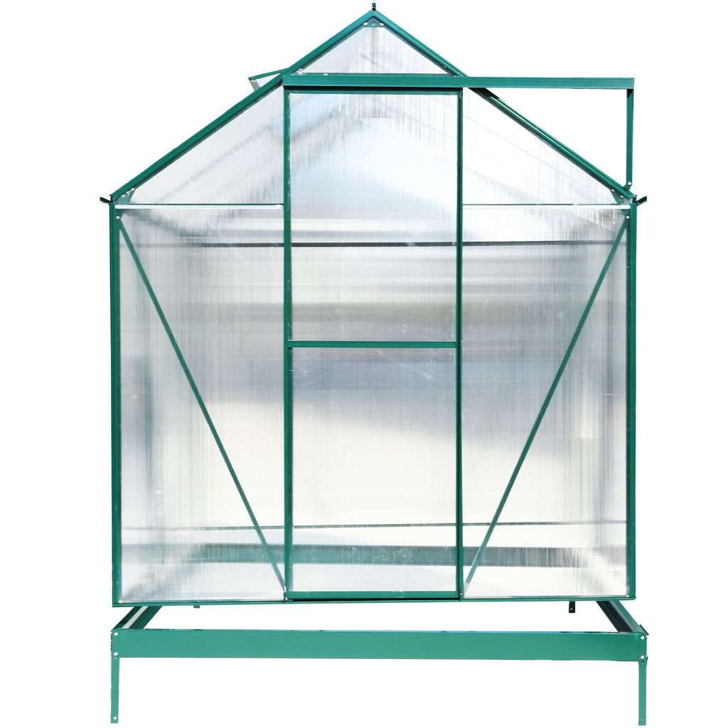 Polycarbonate house, Heavy Duty Outdoor Aluminum Walk-In House Kit With Rain Gutter, Vent And Door For Backyard Garden