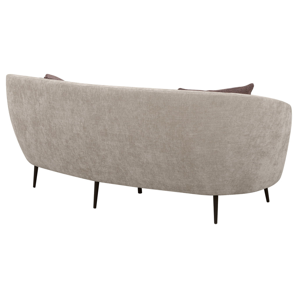 Aura - Upholstered Curved Sofa And Tapered Legs - Beige