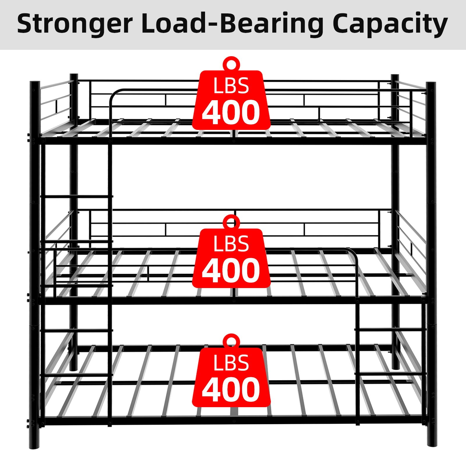 Triple Frame Bed With Built In Ladder