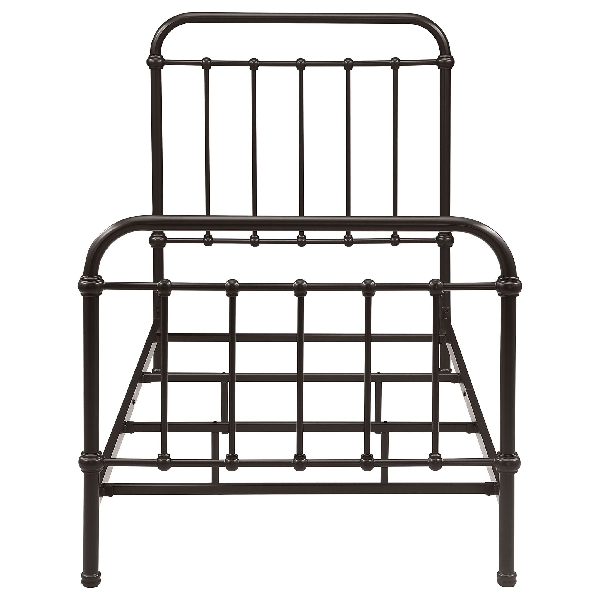Twin Panel Bed With Ornate Design - Bronze