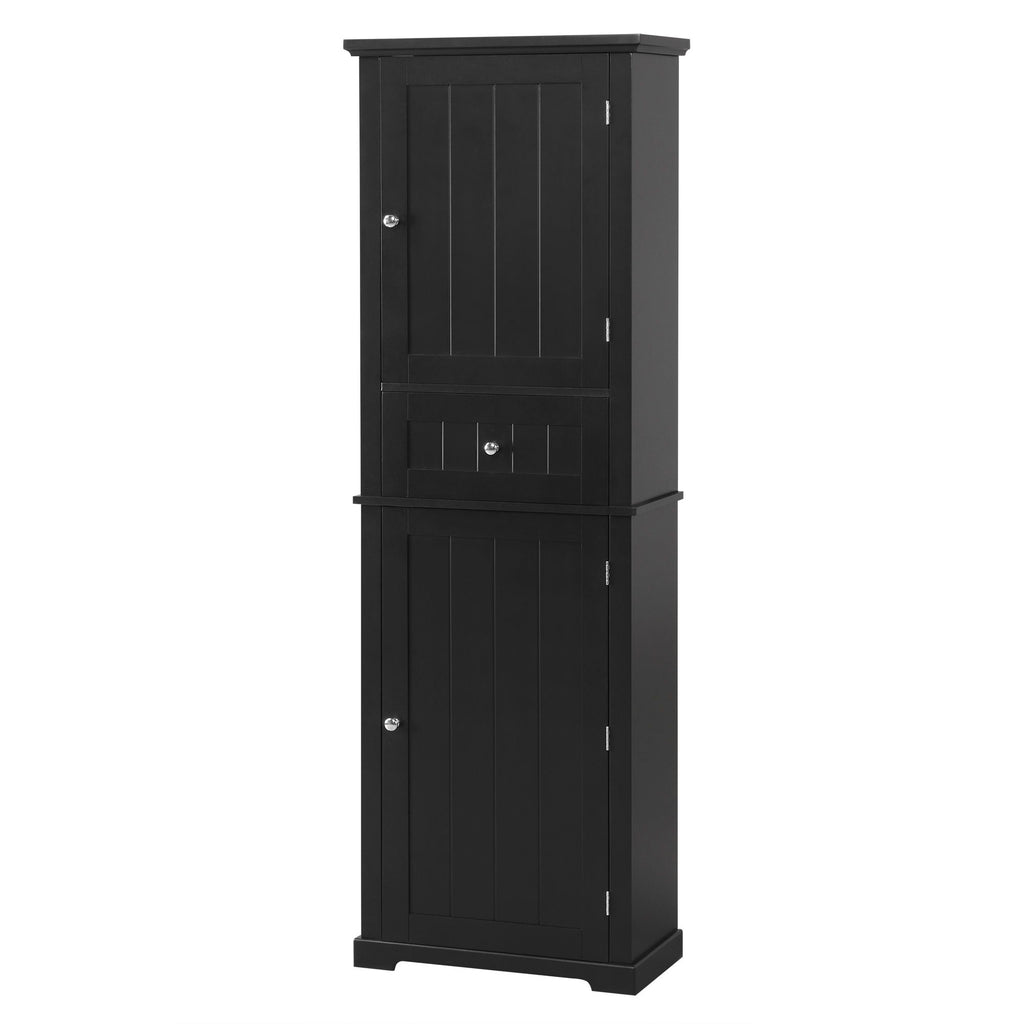 Tall Freestanding Bathroom Storage Cabinet With Drawer And Adjustable Shelf