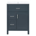 Modern Bathroom Vanity With Sink, Flip Drawer & 2 Drawers, Soft Close Hinges, Adjustable Shelf
