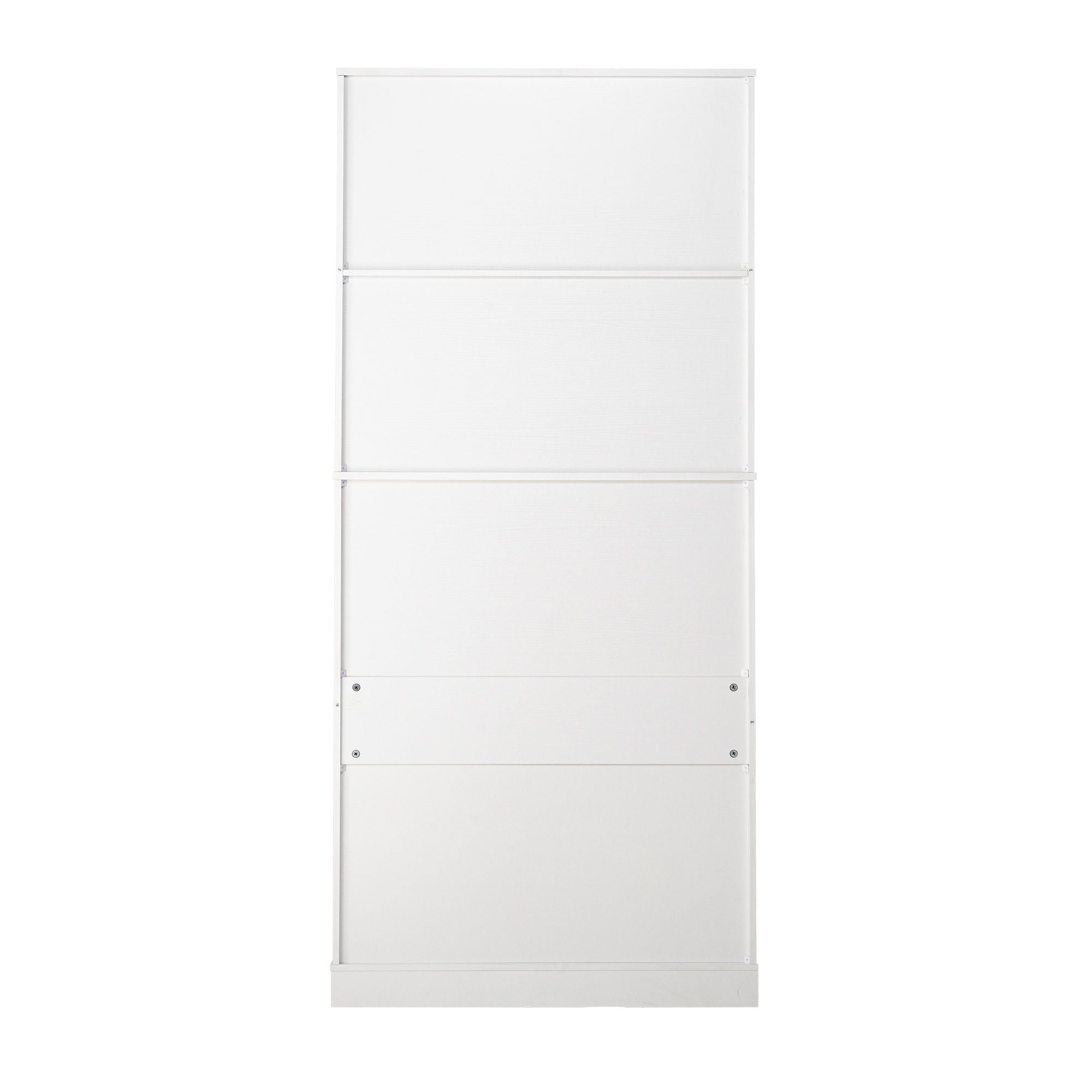 Fluted Kitchen Pantry Cabinet With 3 Keyboard Drawers & 6 Adjustable Door Shelves