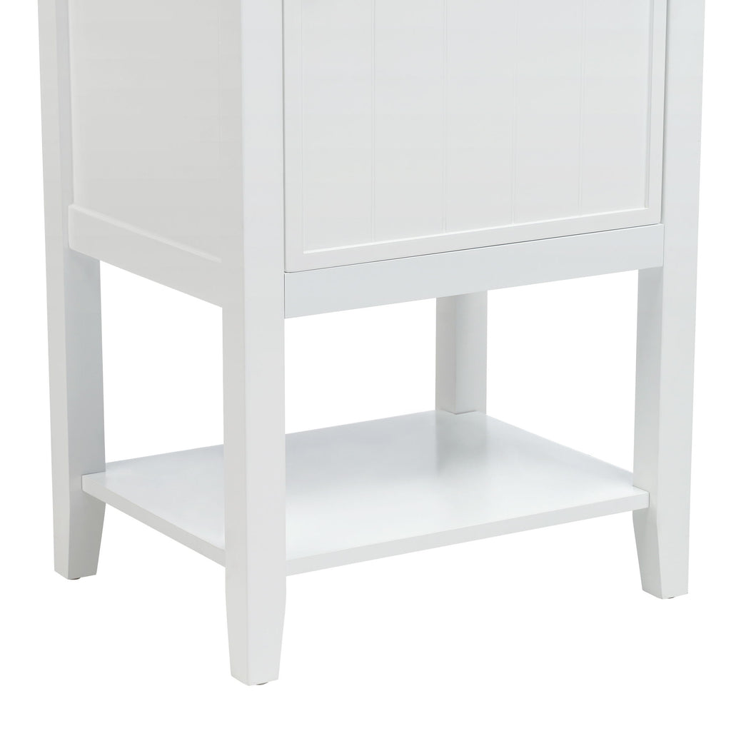 Modern Bathroom Vanity With Sink, Soft-Closing Door And Open Shelf