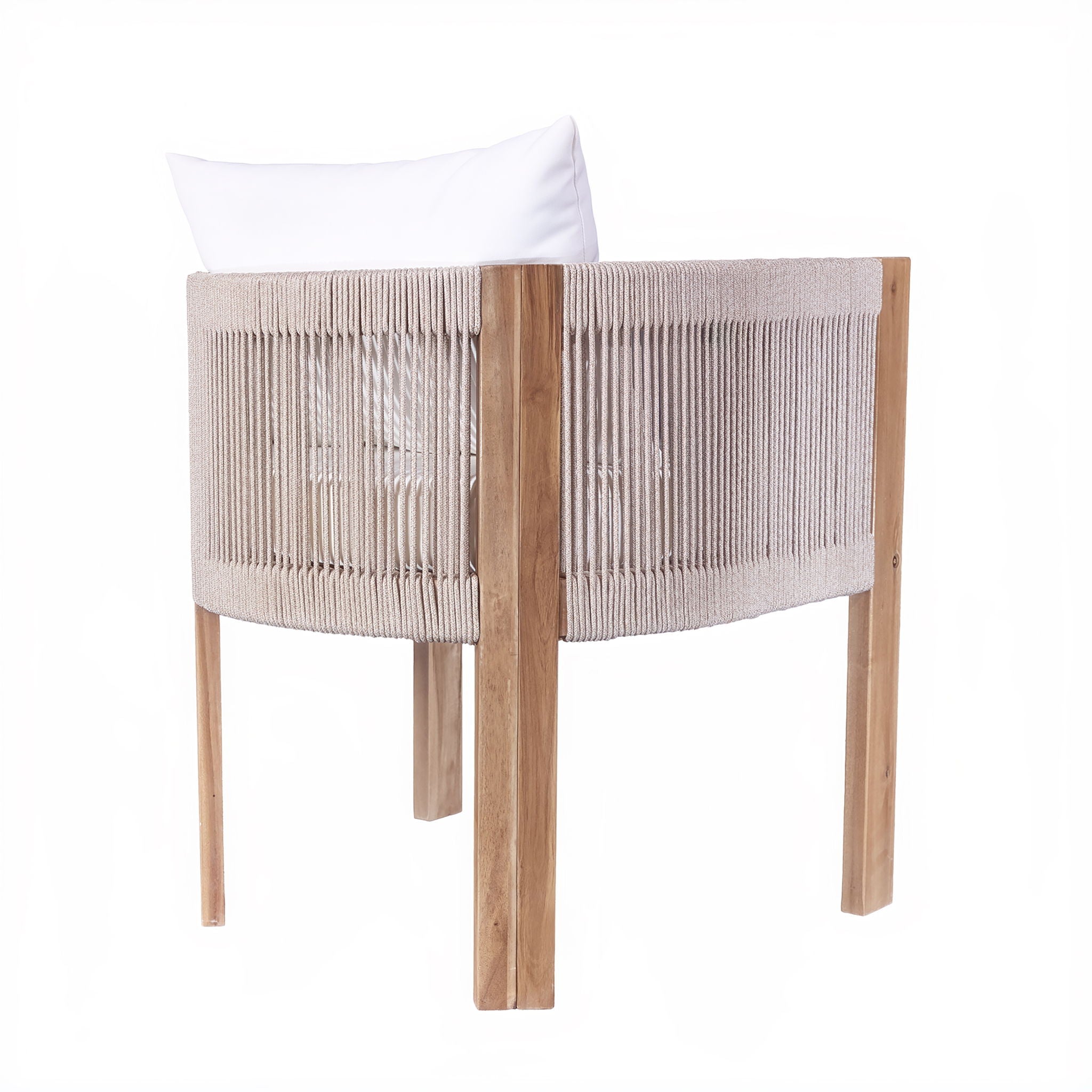 Matera - Patio Dining Chair (Set of 2) With Wraparound Back And Removable Cushion Cover - Teak / Beige