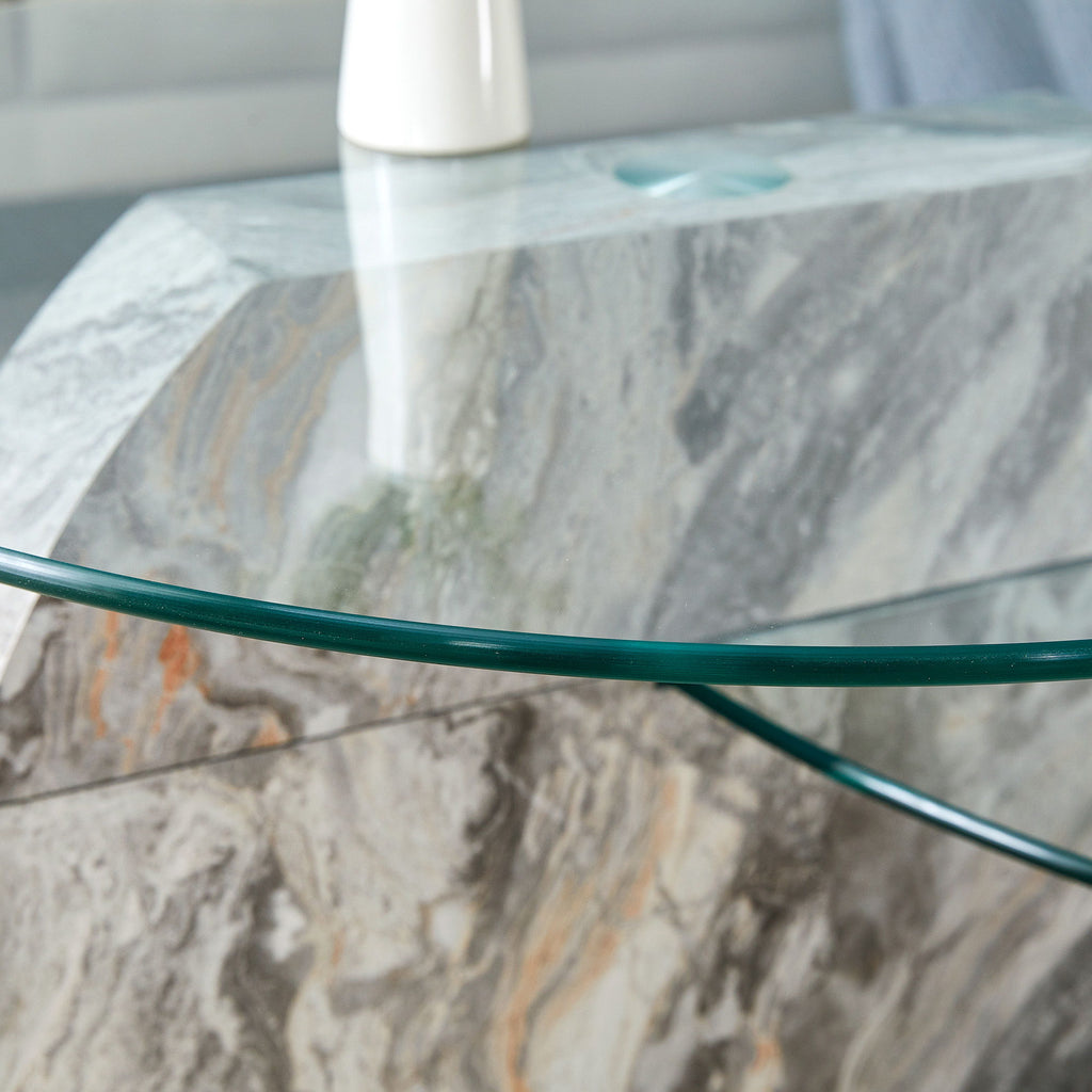 Contemporary Artistic Double Layer Coffee Table
