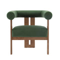 Modern Upholstered Round Arm Accent Chair With Upholstery