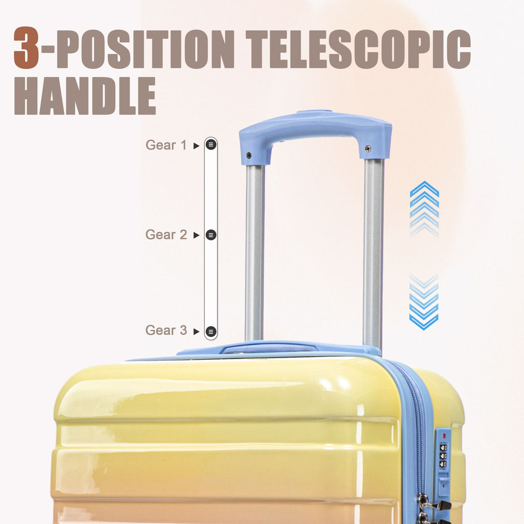 Luggage Set 14" / 20" With Combination Lock And Cosmetic Case