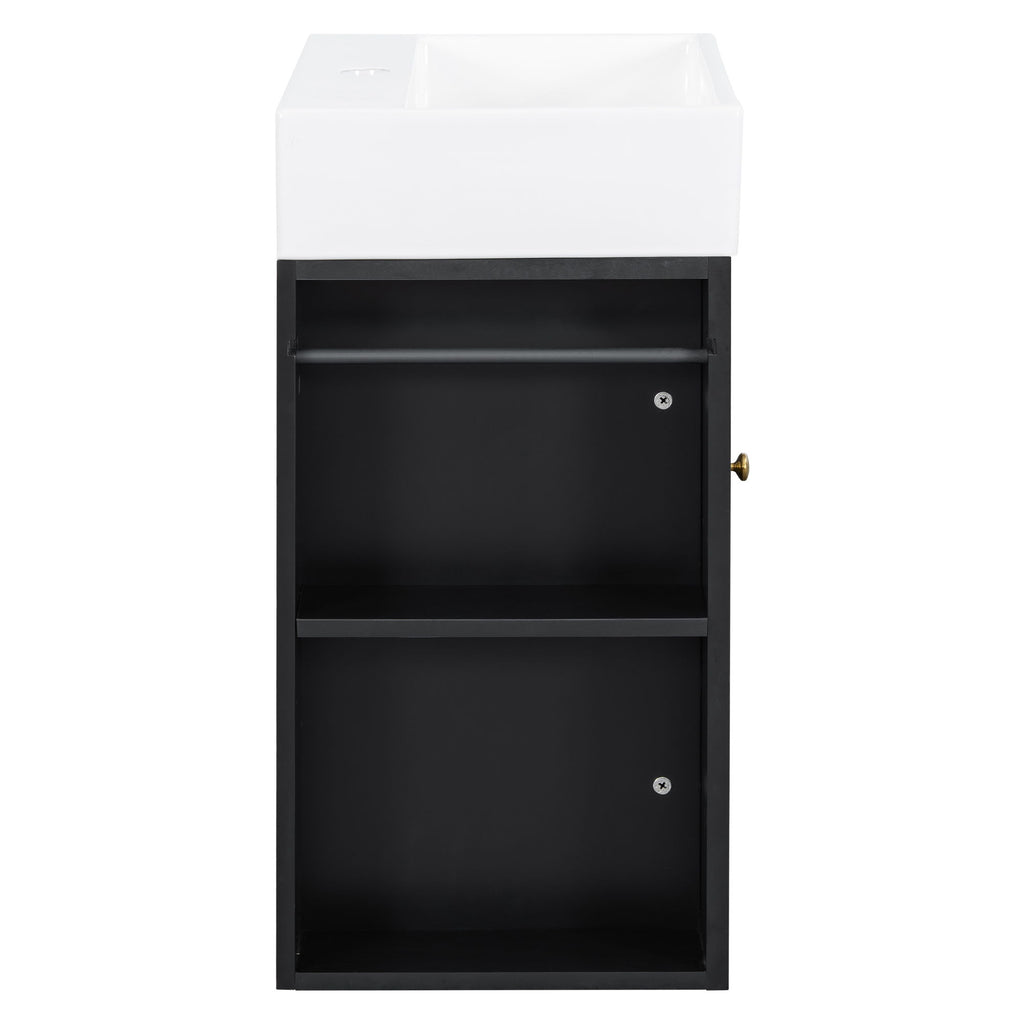 Modern Bathroom Vanity With Sink, Diamond Pattern Doors