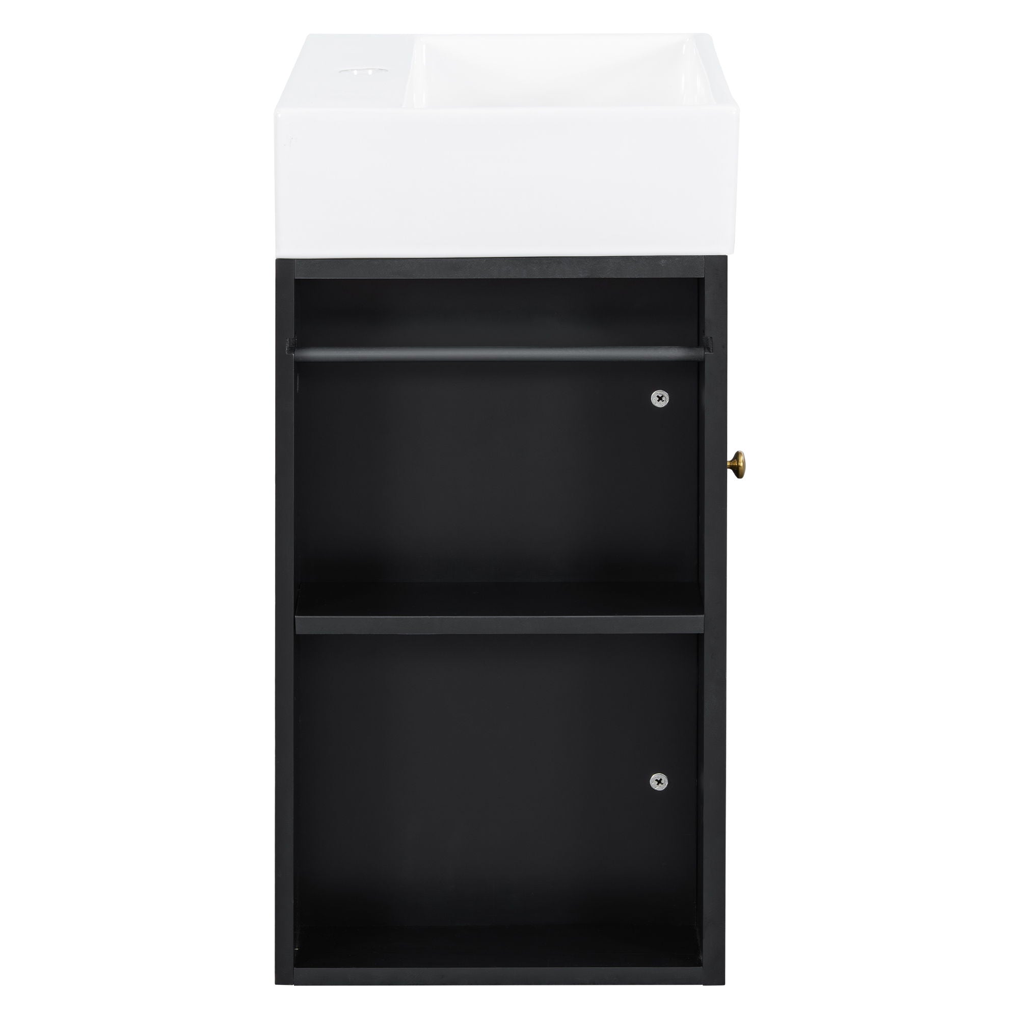 Modern Bathroom Vanity With Sink, Diamond Pattern Doors