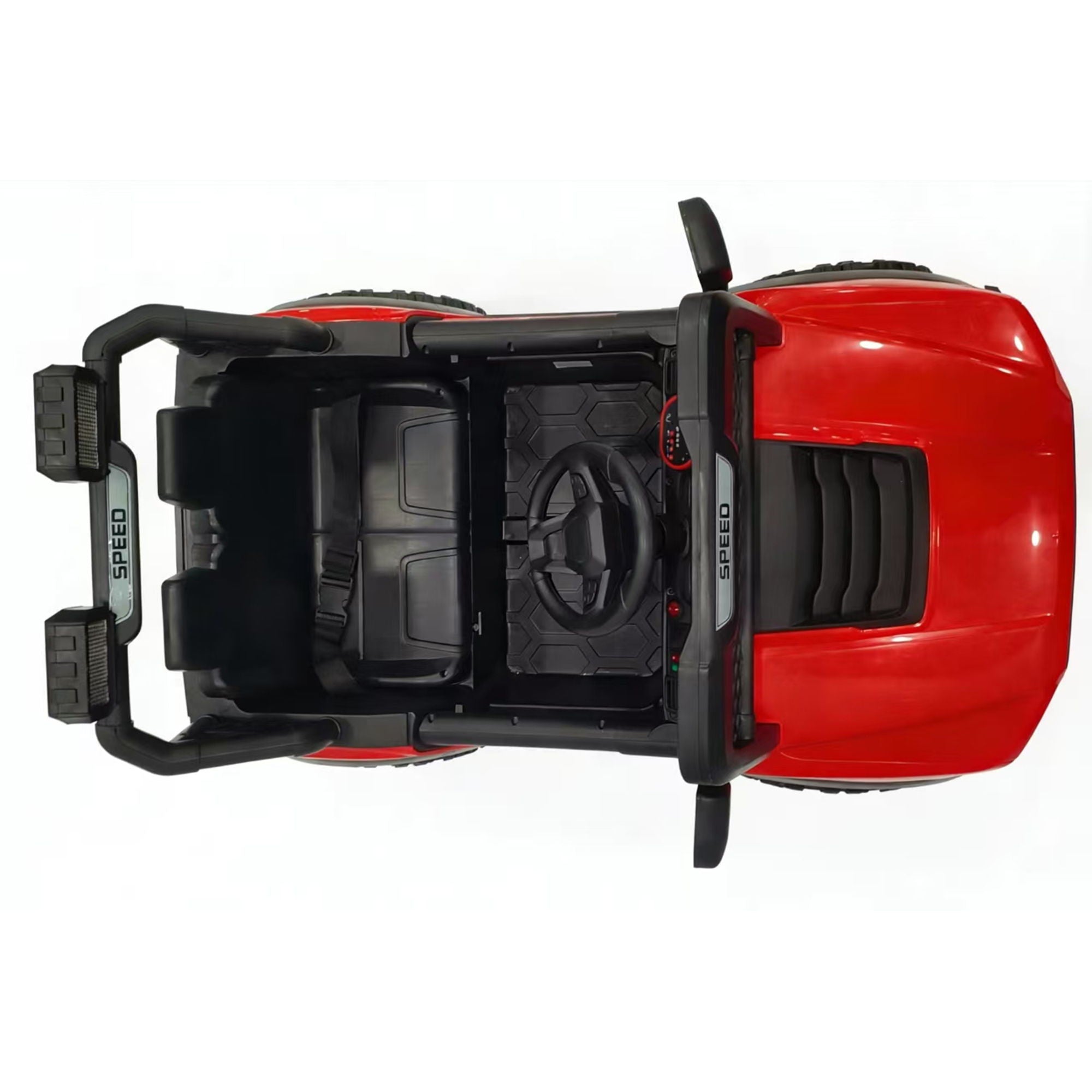 Kids Electric Ride On Car With Remote Control, LEd Lights, Music Player, Swing Function, 4 Wheel Shock Absorption - Red