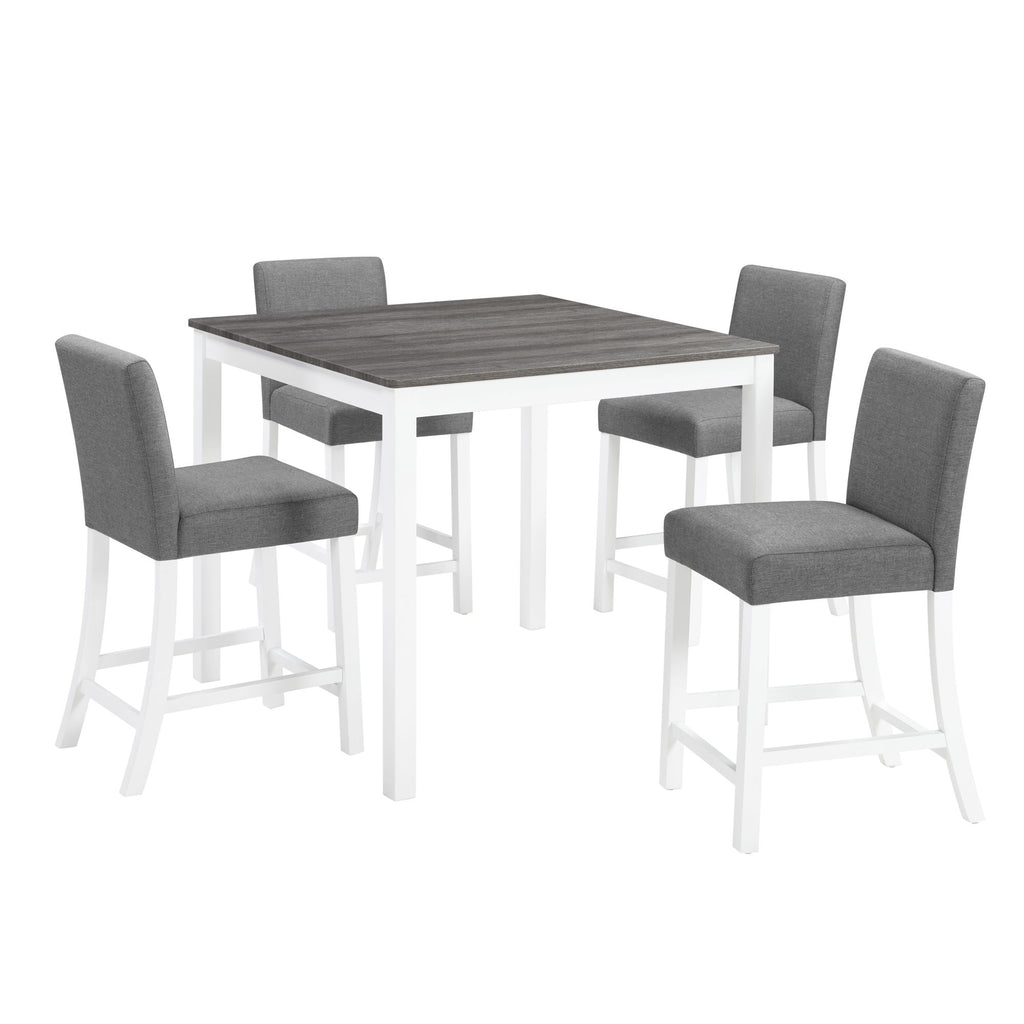 5 Piece Counter Height Table Set With 4 Chairs