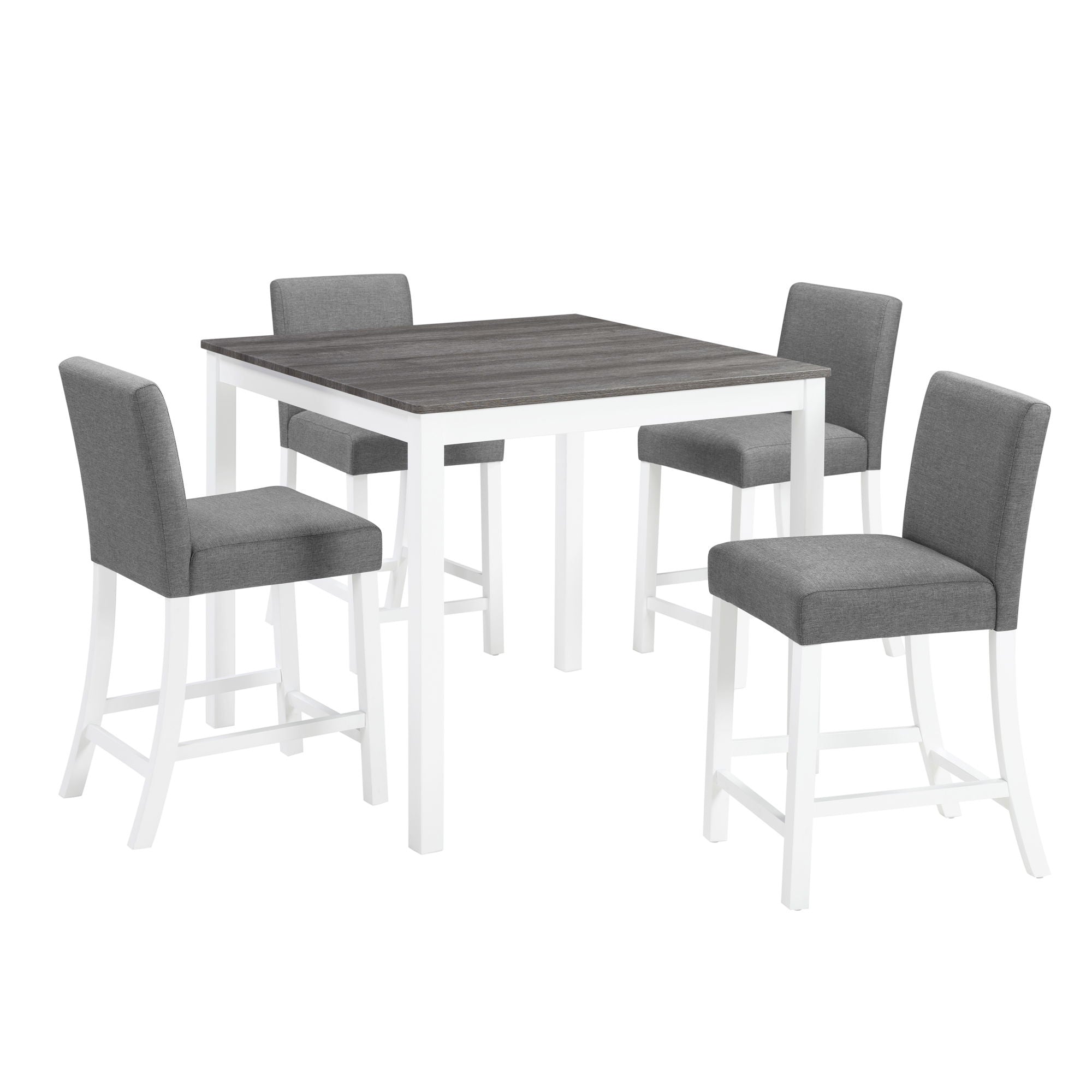 5 Piece Counter Height Table Set With 4 Chairs