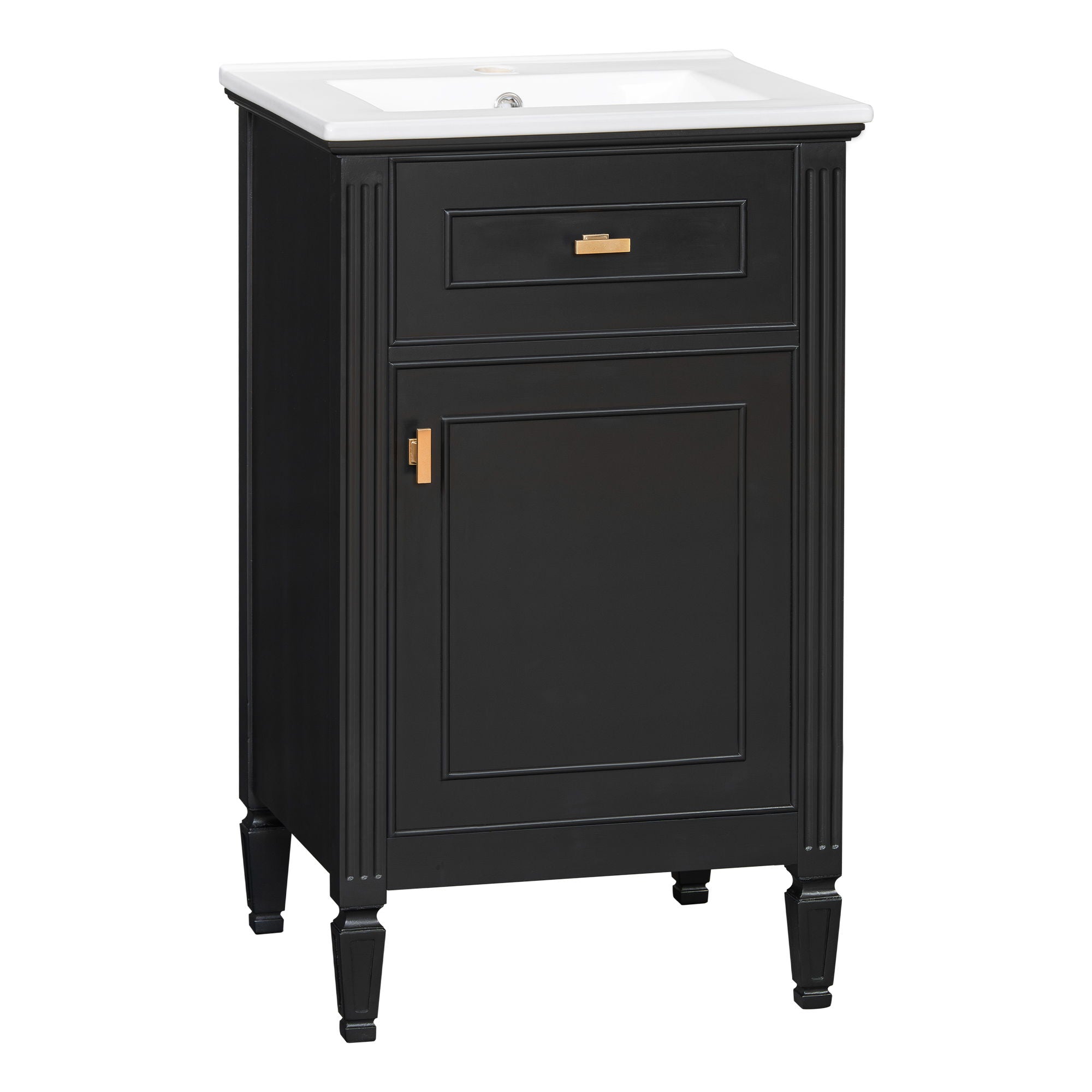 Bathroom Vanity With Sink, Adjustable Shelf, Tilt-Out Drawer