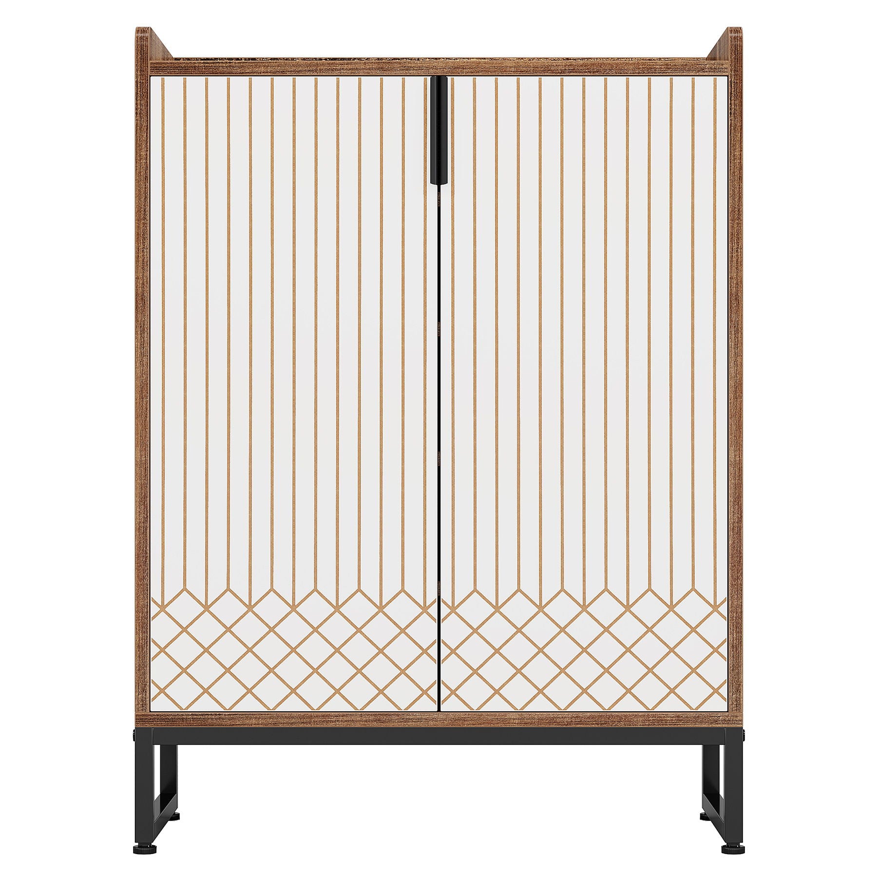 5 Tier Shoe Cabinet With Doors, Compact Entryway Storage Organizer