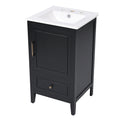 Modern Bathroom Vanity With Sink, Cabinet Storage, Drawer & Adjustable Feet