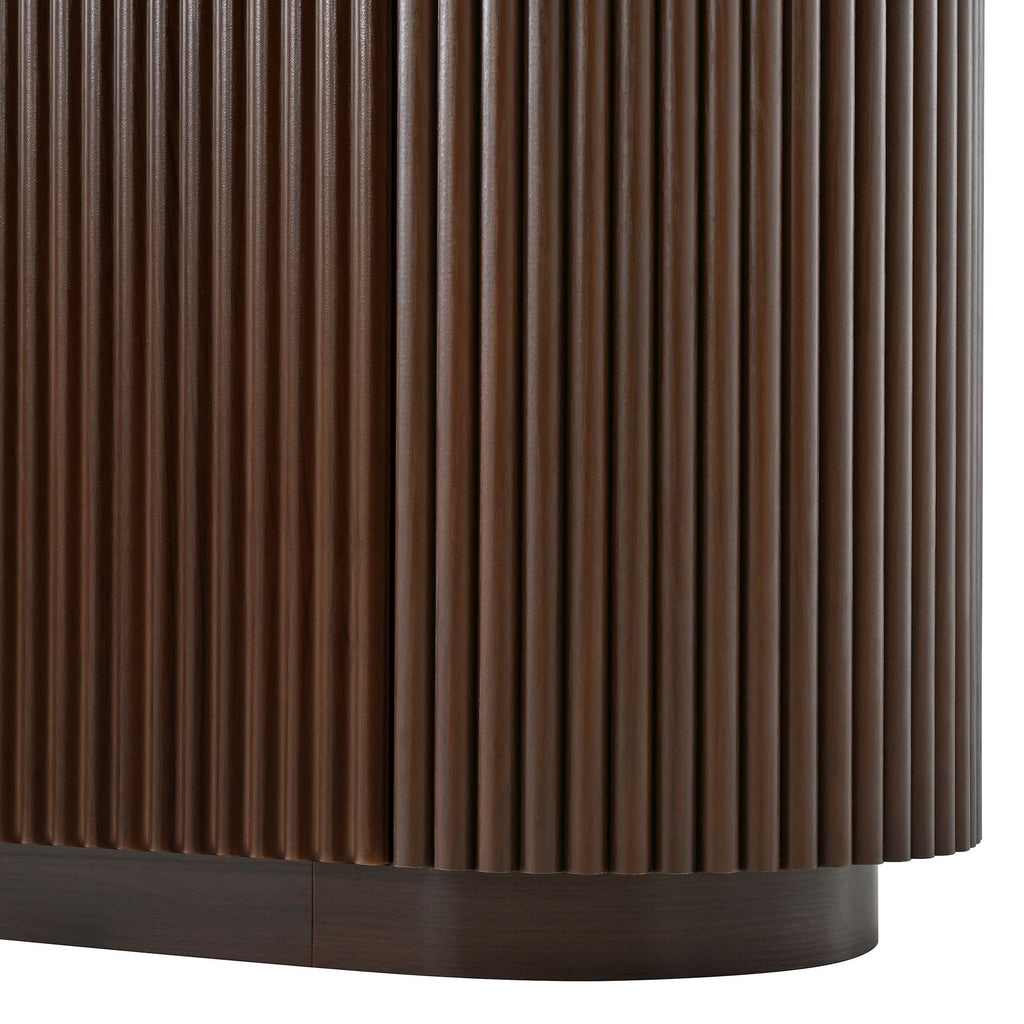 TV Stand With Fluted Tambour Style Door