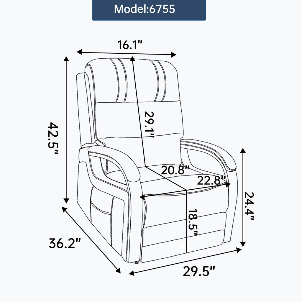 Power Lift Recliner Chair Dual Motor Infinite Position With Heat Massage And Heavy Duty Motion Mechanism - Brown