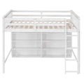 Loft Bed With 8 Open Storage Shelves And Built In Ladder