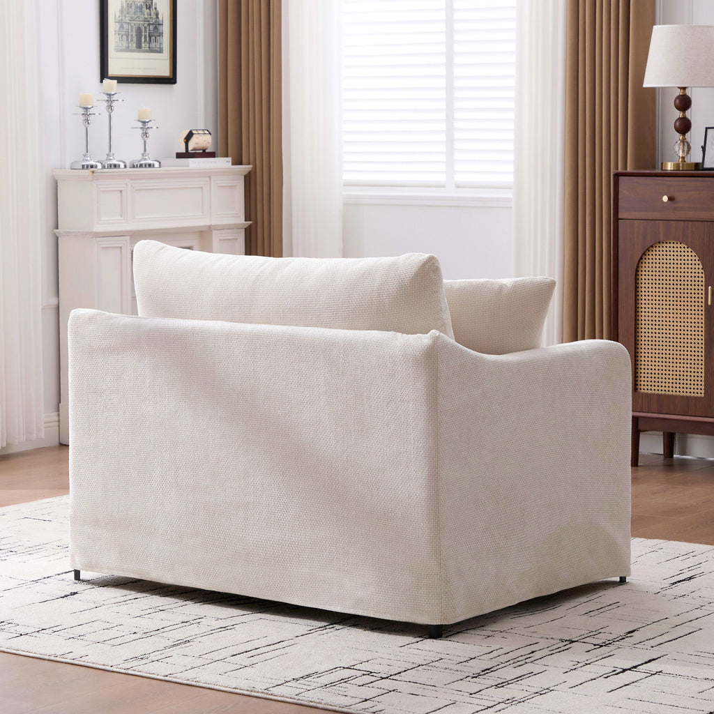 Farmhouse Accent Chair With 2 Bolster Pillows